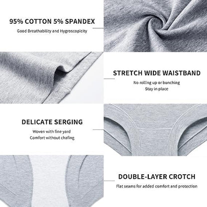 Experience Ultimate Comfort with Our Women's Cotton Boy Shorts - Stylish Grey Black 5-Pack